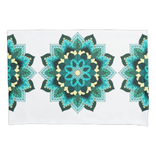 Mandala Pattern 02 in aqua Pillowcase