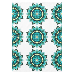 Mandala Pattern 02 in aqua Tablecloth