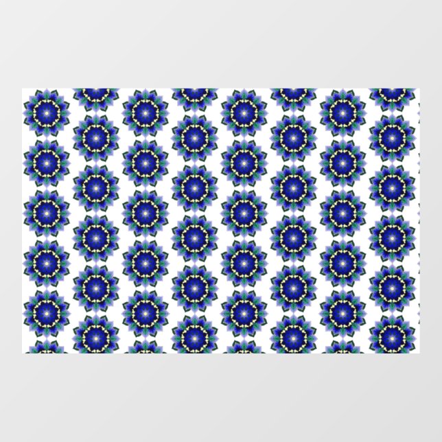 Mandala Pattern 02 in blue Window Cling (Sheet)