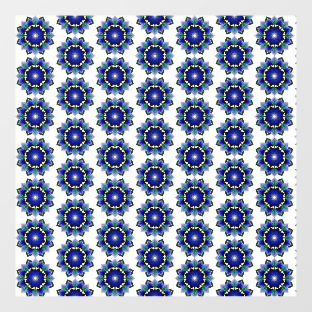 Mandala Pattern 02 in blue Window Cling (Sheet)