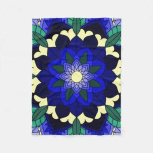 Mandala Pattern 02 in dark blue Fleece Blanket