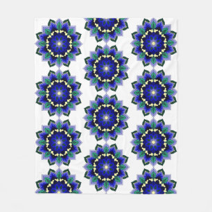 Mandala Pattern 02 in dark blue Fleece Blanket