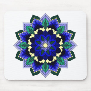 Mandala Pattern 02 in dark blue Mouse Mat