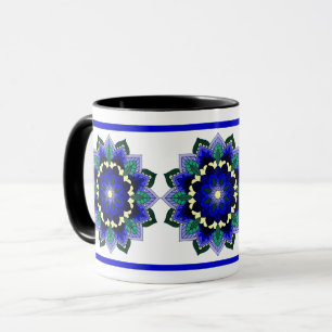 Mandala Pattern 02 in dark blue Mug