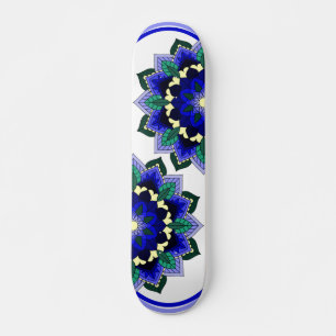 Mandala Pattern 02 in dark blue Skateboard