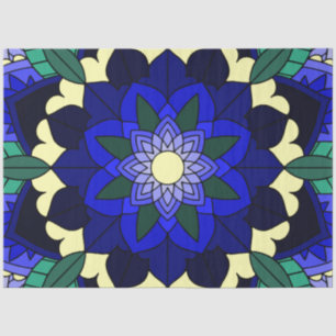 Mandala Pattern 02 in dark blue Tissue Paper