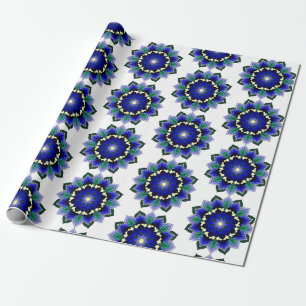 Mandala Pattern 02 in dark blue Wrapping Paper