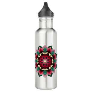 Mandala Pattern 02 in deep pink 710 Ml Water Bottl Bottle