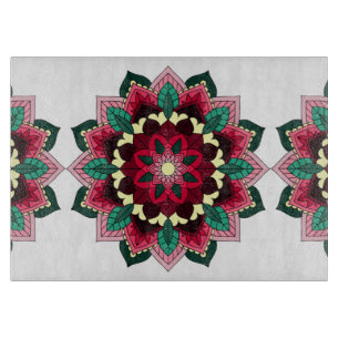 Mandala Pattern 02 in deep pink Cutting Board