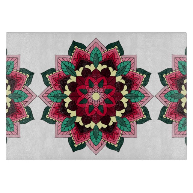 Mandala Pattern 02 in deep pink Cutting Board (Front)