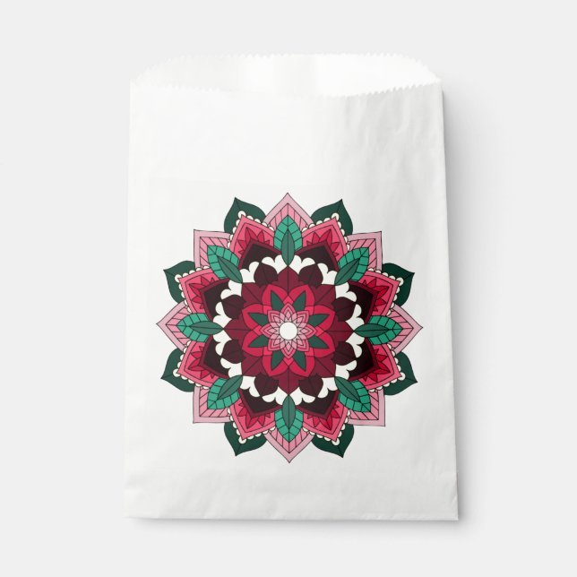 Mandala Pattern 02 in deep pink Favour Bags (Front)