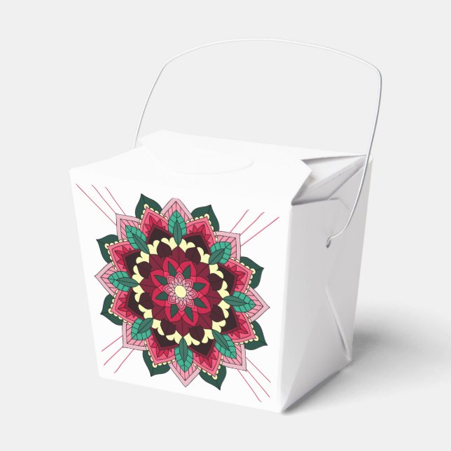 Mandala Pattern 02 in deep pink Favour Box (Front Side)