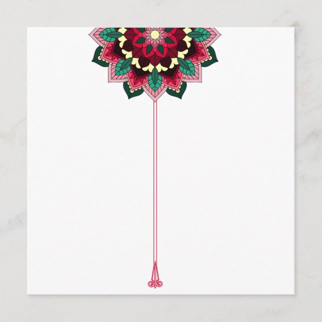 Mandala Pattern 02 in deep pink Flat Menu (Front)