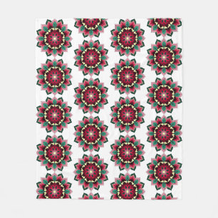 Mandala Pattern 02 in deep pink Fleece Blanket