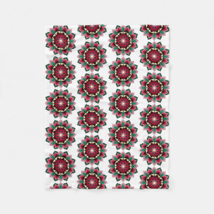 Mandala Pattern 02 in deep pink Fleece Blanket