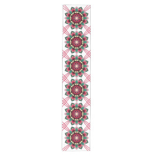 Mandala Pattern 02 in deep pink Medium Table Runne Runner