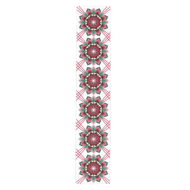 Mandala Pattern 02 in deep pink Medium Table Runne Runner (Front)