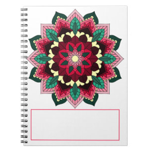 Mandala Pattern 02 in deep pink Notebook