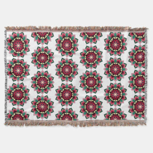 Mandala Pattern 02 in deep pink Throw Blanket