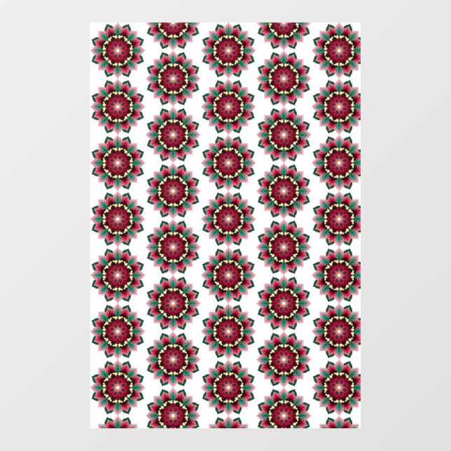 Mandala Pattern 02 in deep pink Window Cling (Sheet)