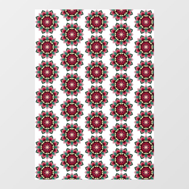 Mandala Pattern 02 in deep pink Window Cling (Sheet)