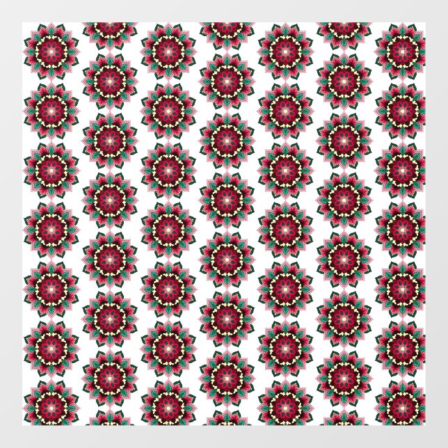 Mandala Pattern 02 in deep pink Window Cling (Sheet)