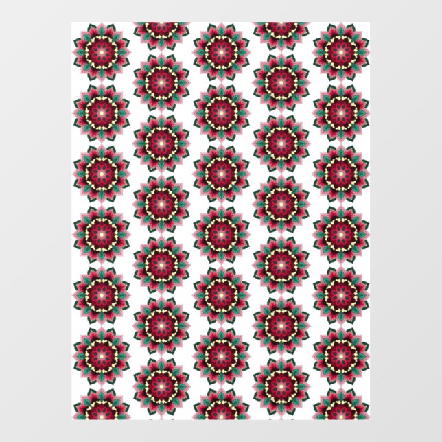 Mandala Pattern 02 in deep pink Window Cling (Sheet)