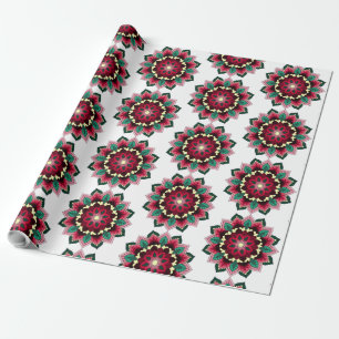 Mandala Pattern 02 in deep pink Wrapping Paper