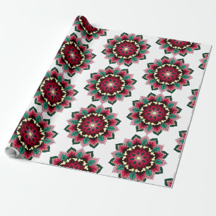 Mandala Pattern 02 in deep pink Wrapping Paper
