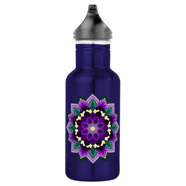 Mandala Pattern 02 in purple 532 Ml Water Bottle (Right)