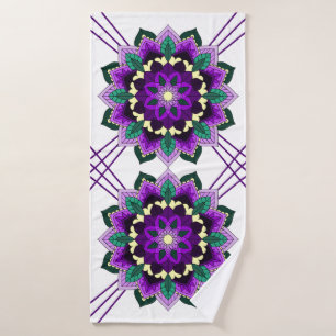 Mandala Pattern 02 in purple Bath Towel