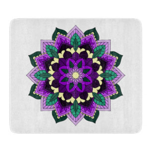 Mandala Pattern 02 in purple Cutting Board