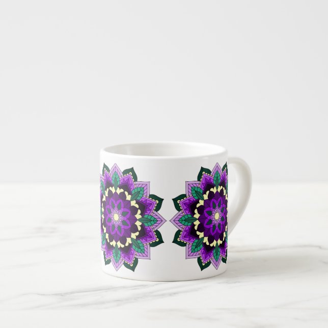 Mandala Pattern 02 in purple Espresso Cup (Front Right)