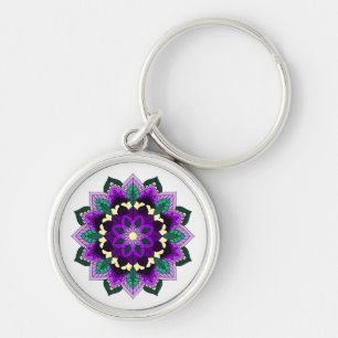 Mandala Pattern 02 in purple Key Ring