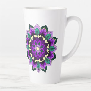 Mandala Pattern 02 in purple Latte Mug