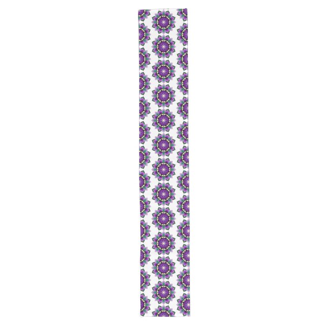 Mandala Pattern 02 in purple Long Table Runner (Front)