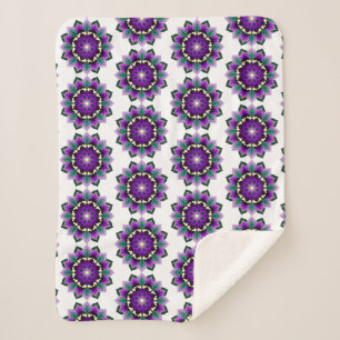 Mandala Pattern 02 in purple Sherpa Blanket