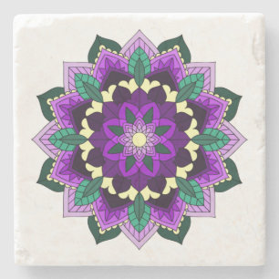 Mandala Pattern 02 in purple Stone Coaster