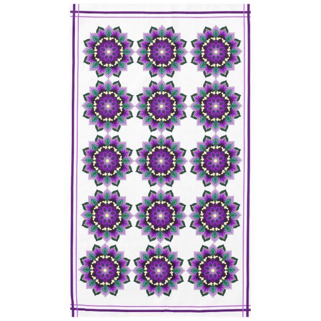 Mandala Pattern 02 in purple Tablecloth (Front)