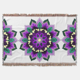 Mandala Pattern 02 in purple Throw Blanket