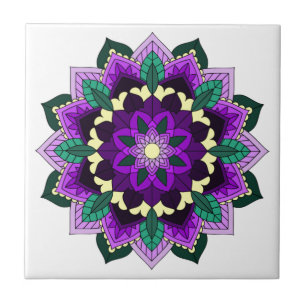 Mandala Pattern 02 in purple Tile