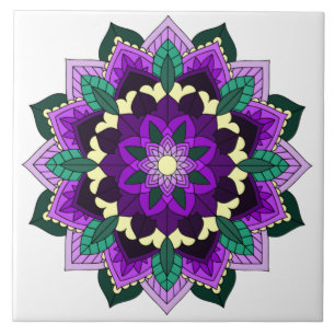 Mandala Pattern 02 in purple Tile