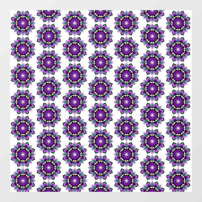 Mandala Pattern 02 in purple window cling (Sheet)