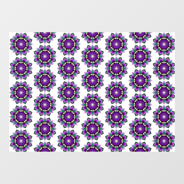 Mandala Pattern 02 in purple window cling (Sheet)