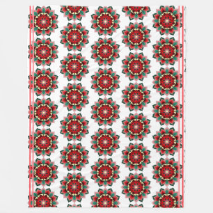 Mandala Pattern 02 in red Fleece Blanket