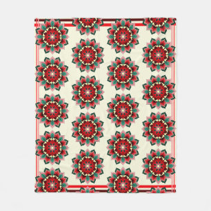 Mandala Pattern 02 in red Fleece Blanket