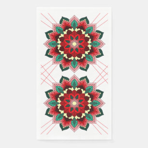 Mandala Pattern 02 in red Napkin