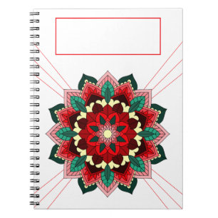 Mandala Pattern 02 in red Notebook