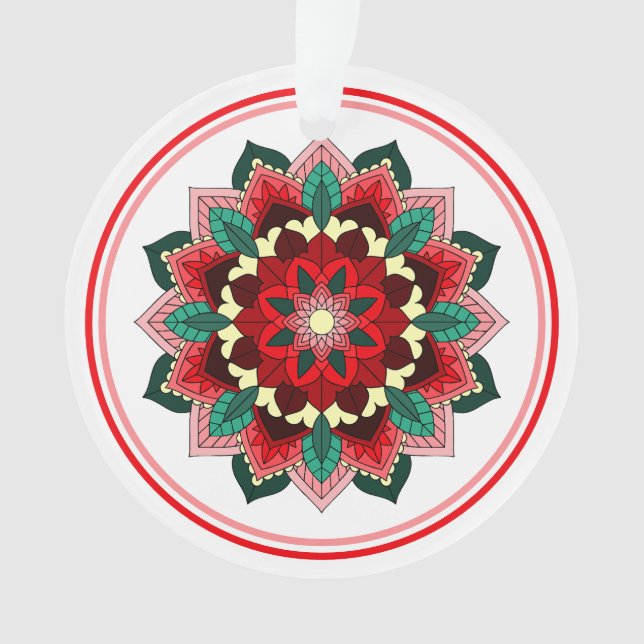 Mandala Pattern 02 in red Ornament (Front)