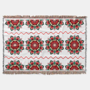 Mandala Pattern 02 in red Throw Blanket